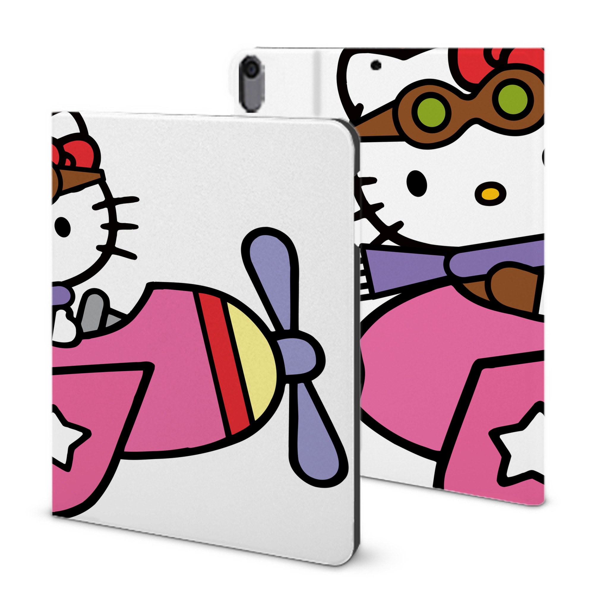（画像用） Hello Kitty ハローキティ IPad ケース ブック型 PUレザー TPU 耐衝撃 軽量 薄型 ペン収納なし 全面保護 IPad 各モデル対応